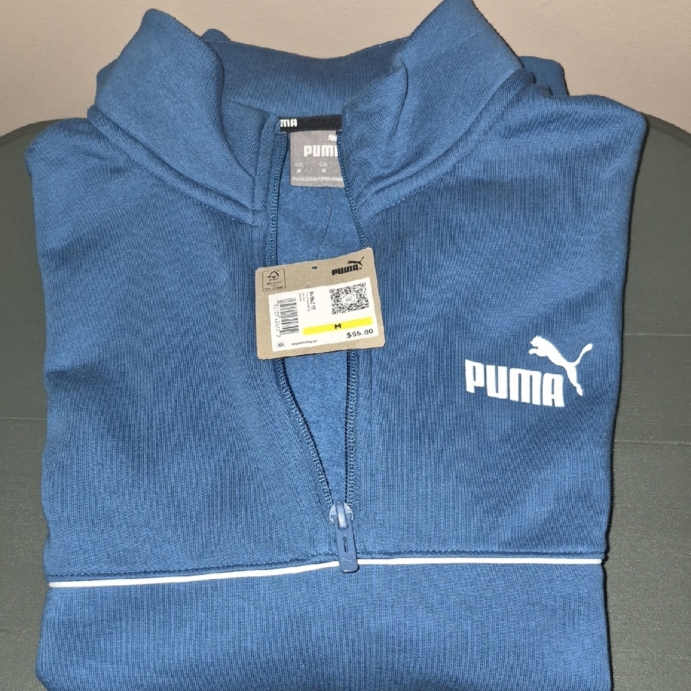 Puma Men's Zip-Up Blue Sweater